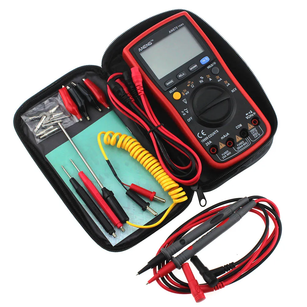 ANGNG 870 ANENG 870 мультиметр цифровой 19999 отсчетов тестер multimeter мультиметры tester dc dc тестер конденсаторов capacitor tester красный аналоговый мультиметор мультиметры Транзистор тестер конденсаторы rm219 транзисторы - Цвет: ANGNG 870