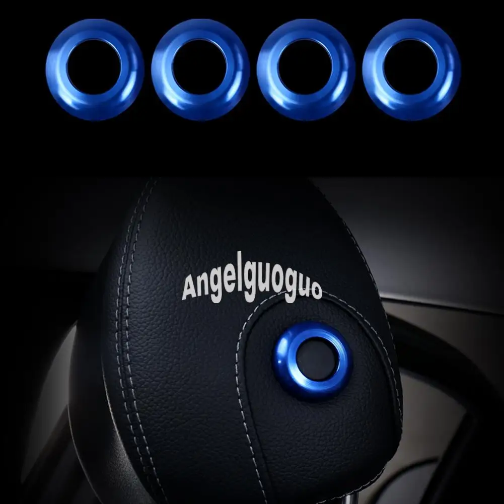 Автомобильное металлическое сиденье подголовник Лифт кнопка крышка наклейка