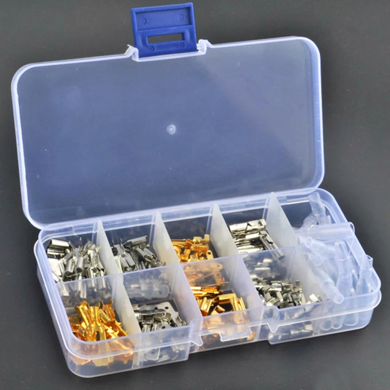 150Pcs изолированный Электрический провод обжимных разъёмов, коннекторов для 2,8/4/4,8/6,3 мм лопата с разъемами «Мама» и «комплект с коробкой