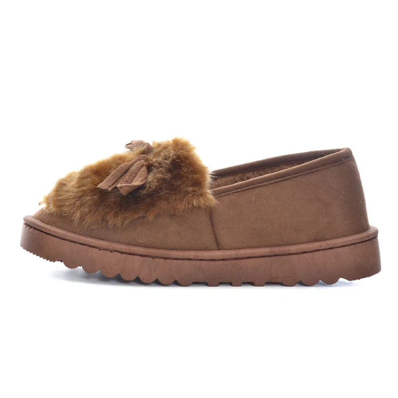 HEE GRAND/зимняя женская обувь с круглым носком украшенная искусственным мехом