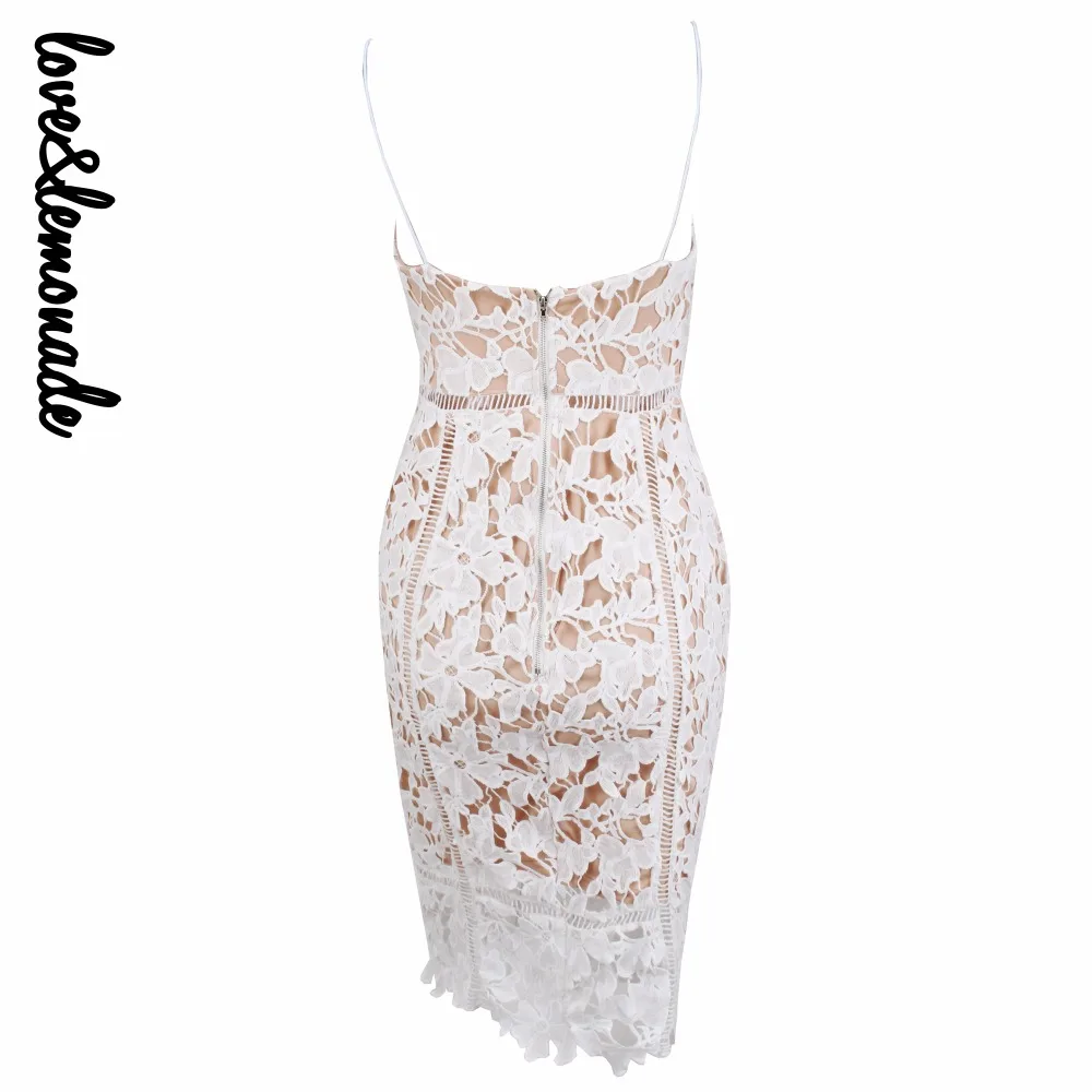 Любовь и лимонада белое кружевное платье с v-образным вырезом Вечерние Платье LM0115