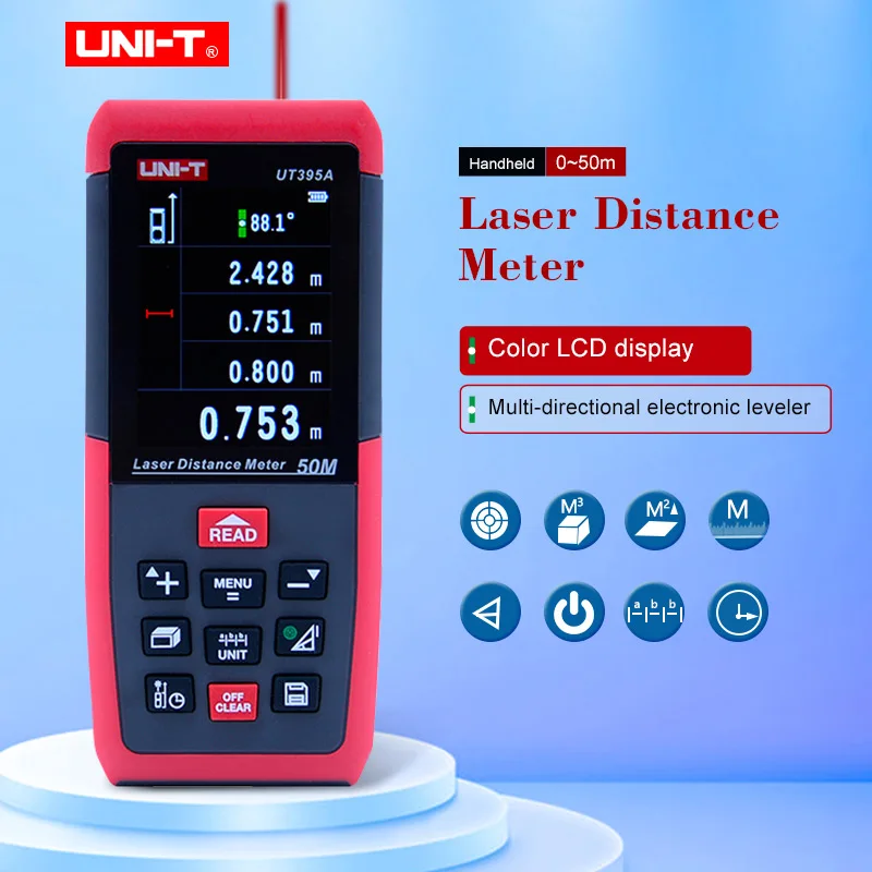 UNI T UT395A лазерный дальномер 50 м с 2MP объективом лучшая точность 2 мм USB данных