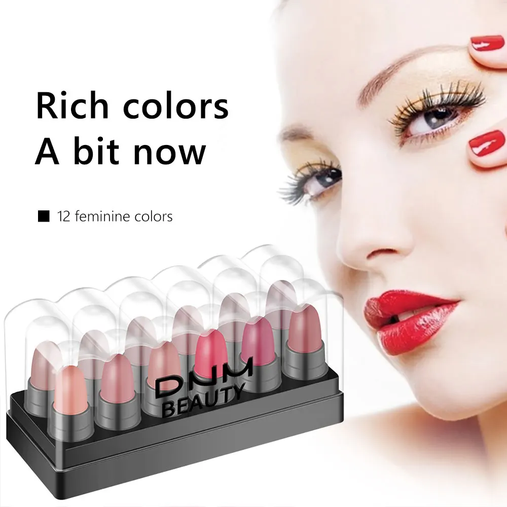 Набор матовых помад для макияжа 12 шт. профессиональная коробка водостойкий блеск