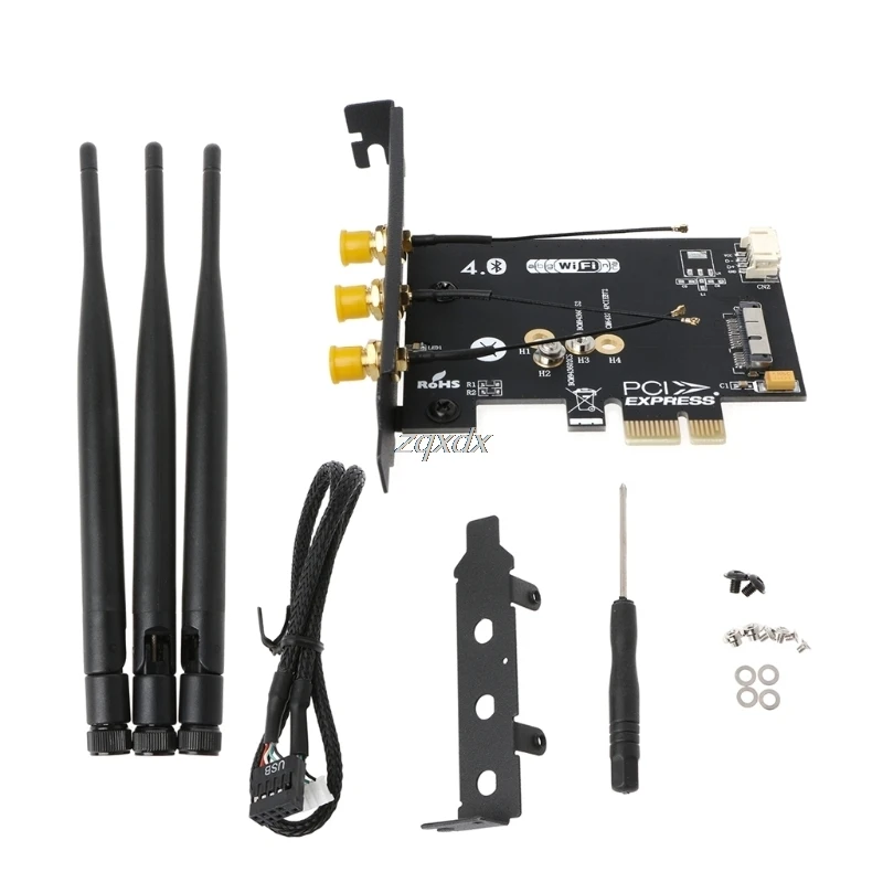 Wi Fi + Bluetooth 4 0 Беспроводная карта к Мини PCI E 1X адаптер для ПК/Hackintosh Прямая поставка