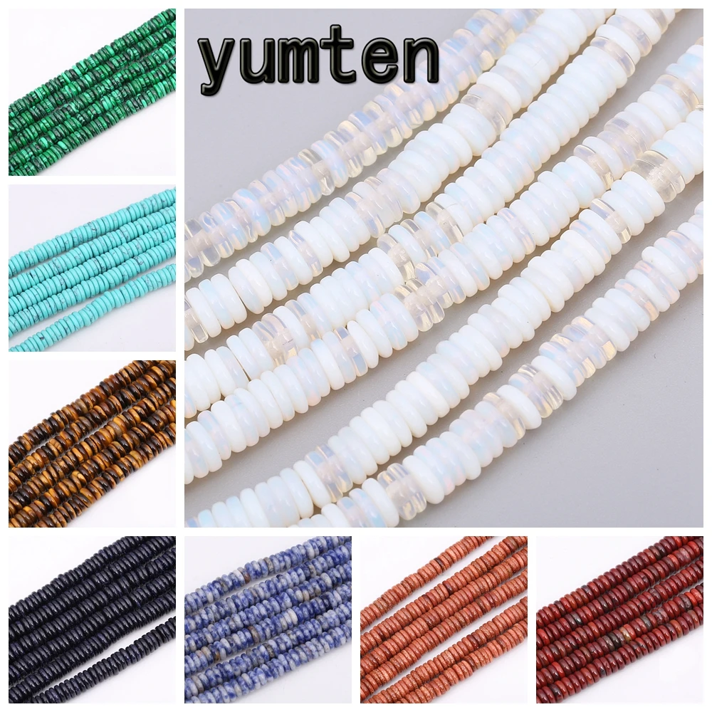 Yumten круглые опаловые бусины 4 мм* 12 мм бусины из природных кристаллов для изготовления ювелирных изделий Lapis Lazuli Magnesite Аквамарин подвеска из розового золота с бисером