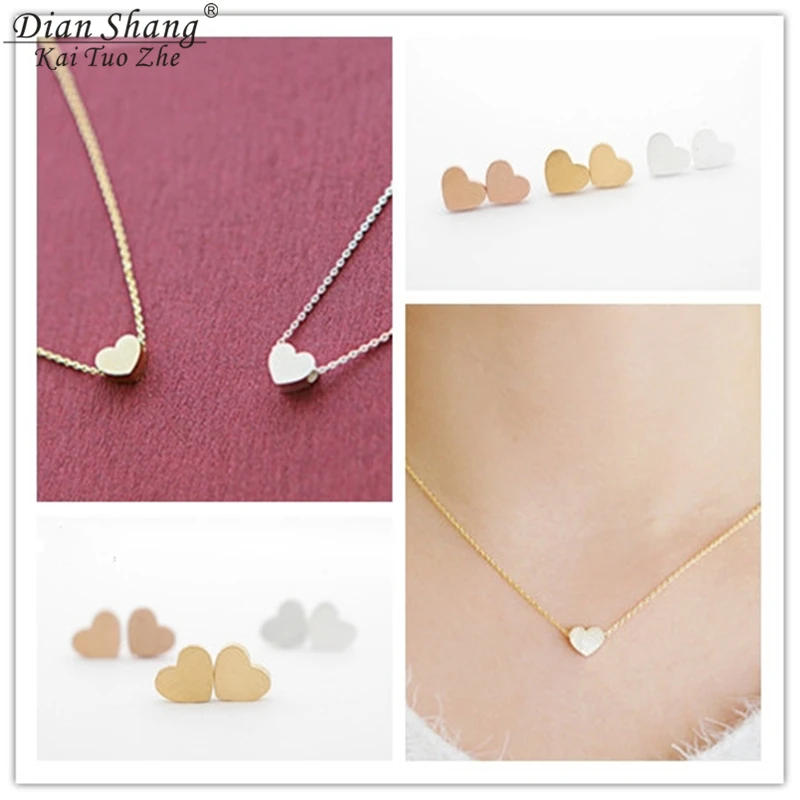 ICFTZWE подвеска в форме сердца из нержавеющей стали Золотая цепочка колье