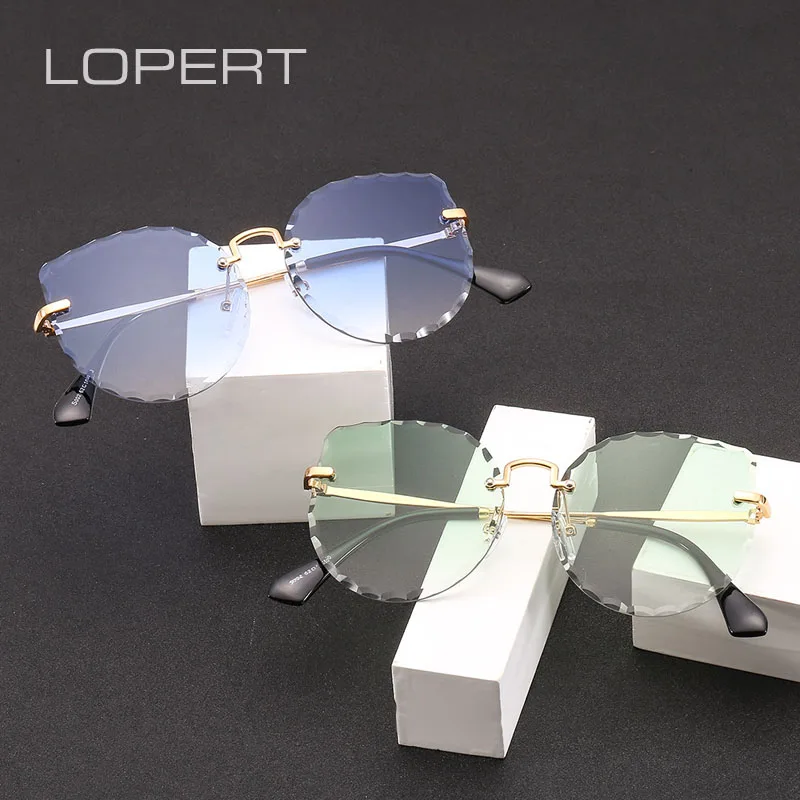 Женские круглые солнцезащитные очки LOPERT без оправы UV400|Женские очки| |