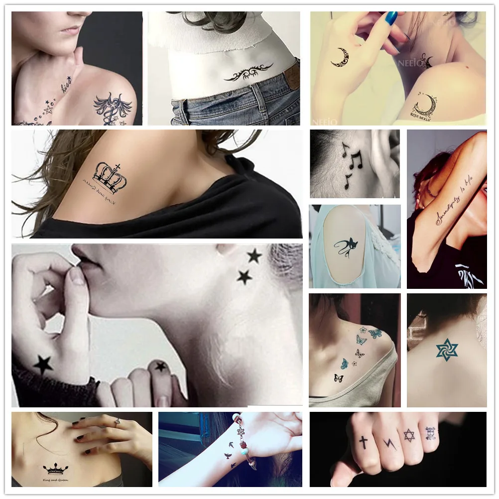 Водонепроницаемый женский шаблон для татуировки лотоса тела ног|tattoo template|template for