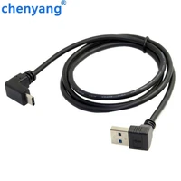 usb 3 1 usb c type c up down angled to usb 3 0 a male 90 degree up down angled data cable for macbook tablet phone 1m
