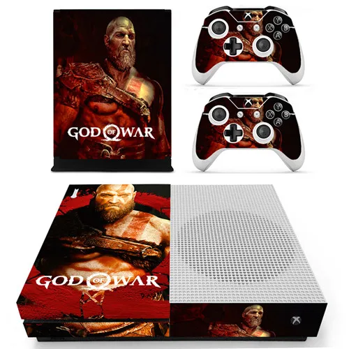 Игра God of War 4 кожи Стикеры наклейка для Microsoft Xbox One S консоли и 2 контроллеры для Xbox One S шкуры Стикеры s винил - Цвет: Ys-xboxoneS-1236