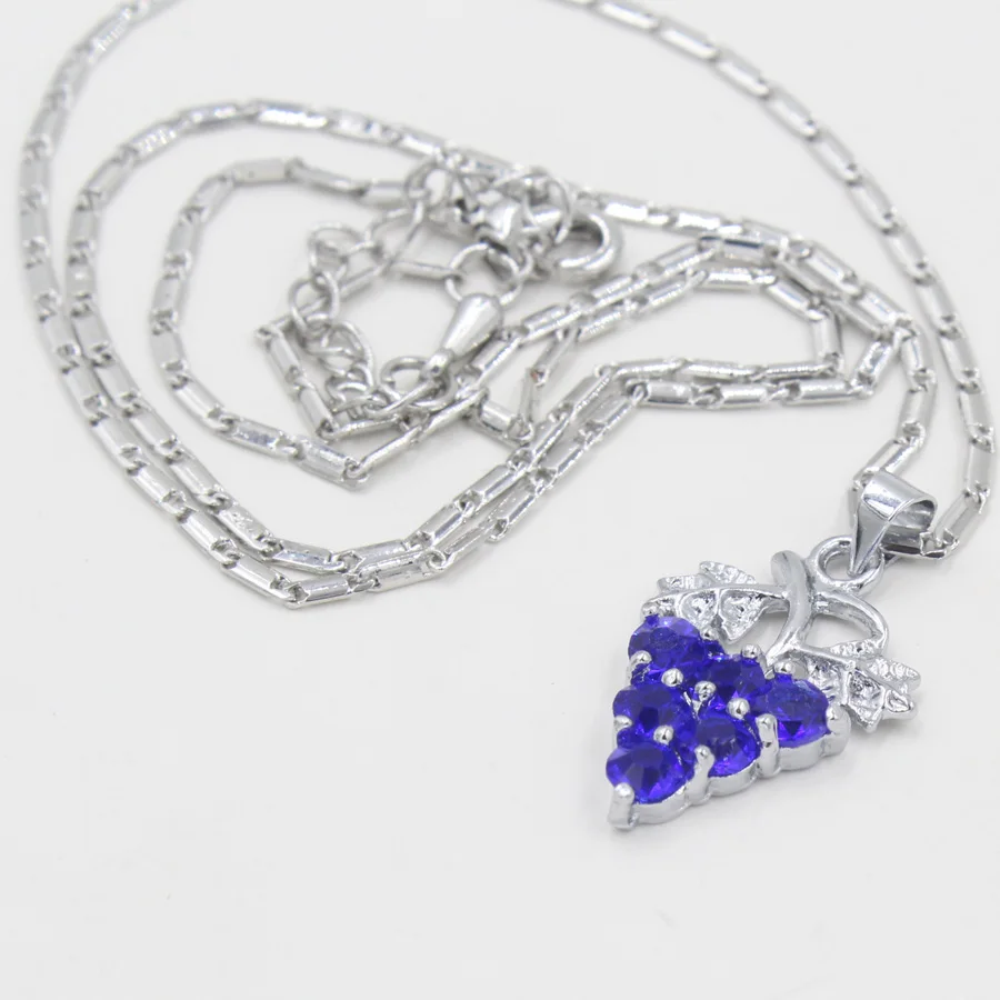 Free Shipping Blue grape Necklace Austrian Crystal Zircon Fashion necklaces pendants Hotselling Alloy For Women | Украшения и