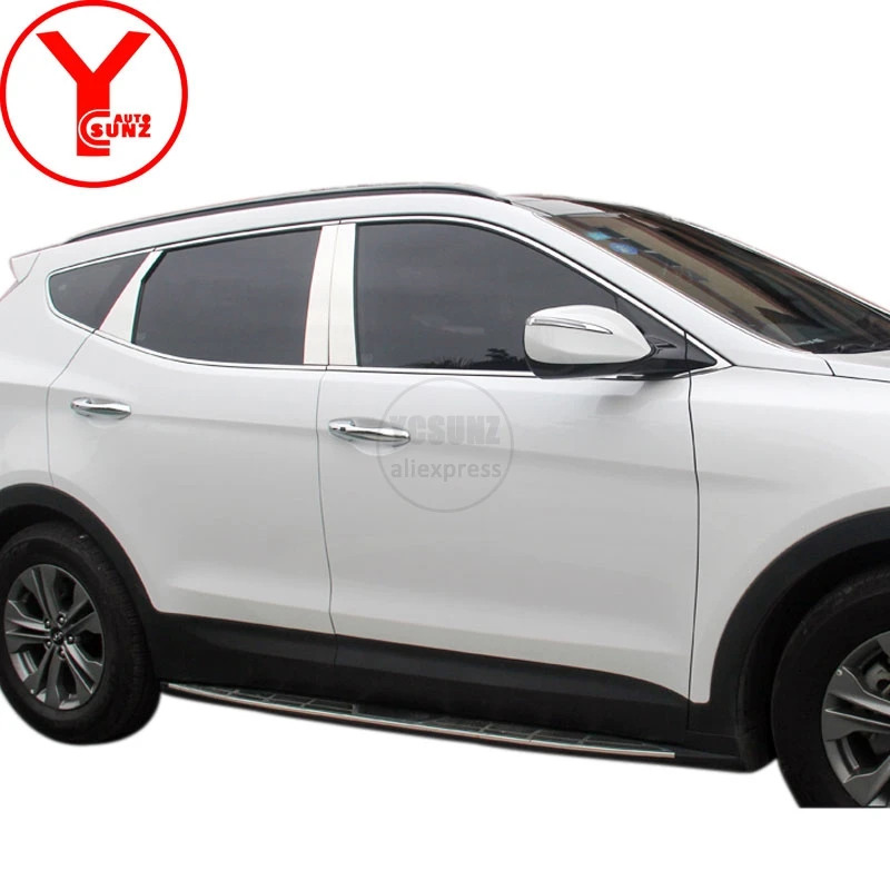 2013 2017 нержавеющая сталь автомобильная оконная отделка для hyundai santa fe Аксессуары