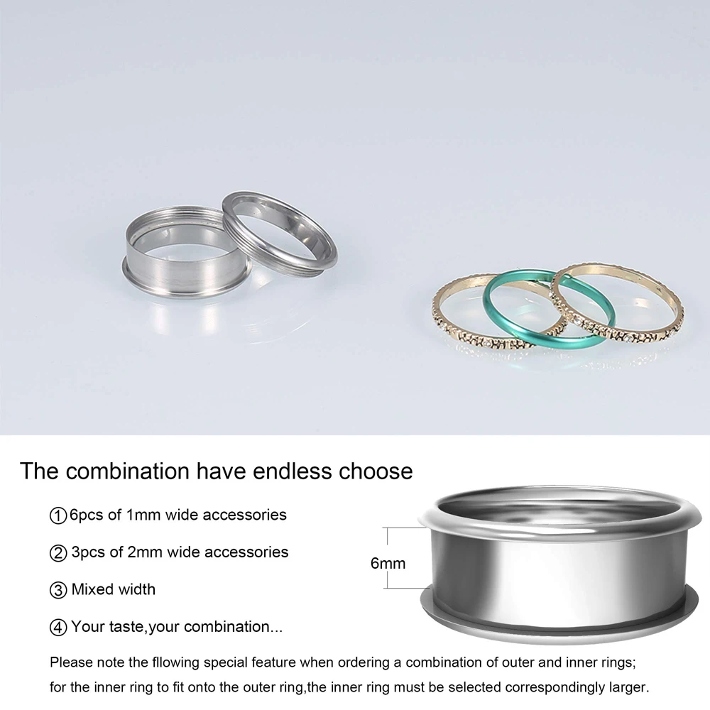 Floya Rtro кольца для женщин нержавеющая сталь Арктическая симфония двухсторонние