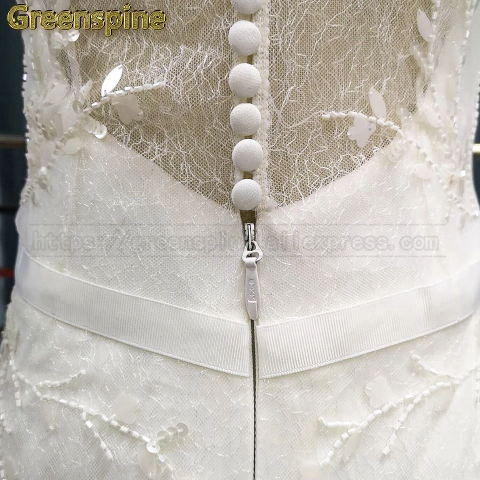 Greenspine дешевое свадебное платье es Китай Hochzeit блестящее Тюлевое свадебное платье ТРАПЕЦИЕВИДНОЕ свадебное платье цвета слоновой кости с бисером