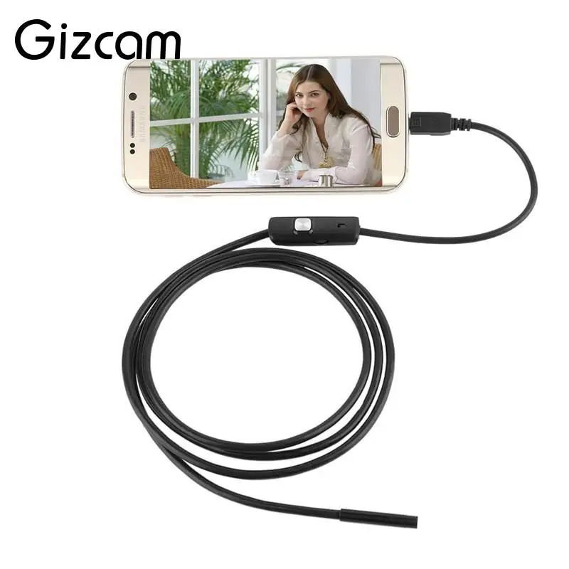 Мини USB эндоскоп Gizcam IP67 Водонепроницаемый Бороскоп микро камера змея 480P для OTG
