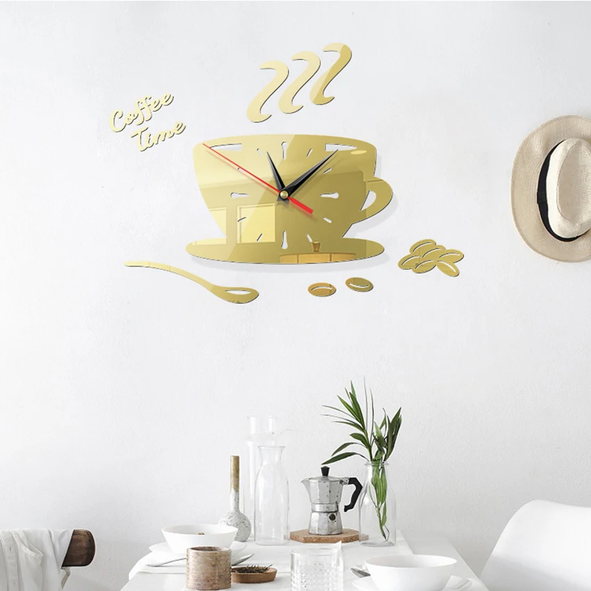 Акриловые настенные часы сделай сам зеркальные объемные большие бесшумные