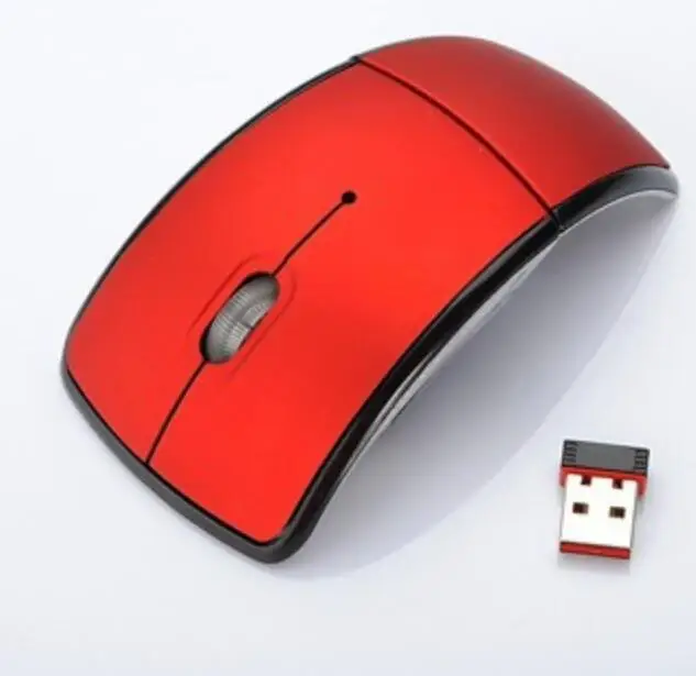 Red Горячая Распродажа, беспроводная мышь, 2,4 г, компьютерная мышь, складная, оптическая мышь, USB приемник для ноутбука, ПК, компьютера, рабочего стола, офиса - Цвет: Red
