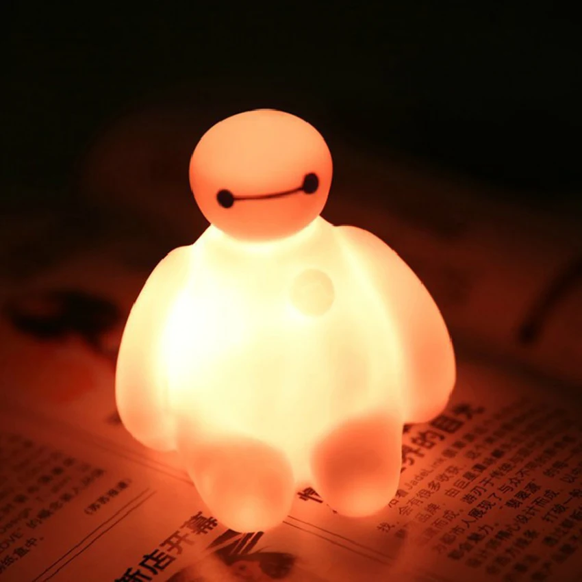 Небольшой светодиодный Baymax ночной Светильник Красочные светильник