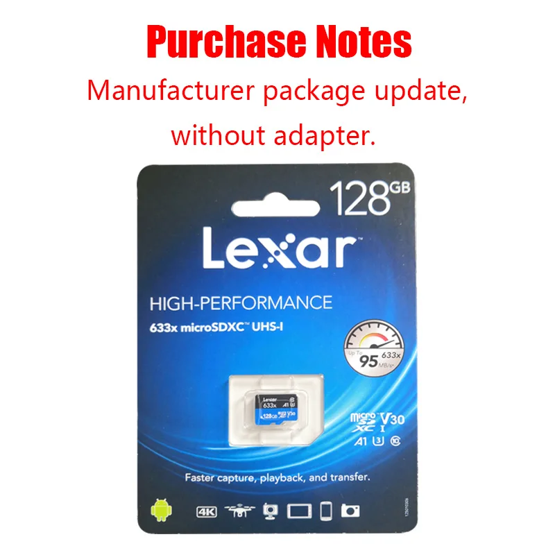 Lexar micro sd 633x TF карта 32 Гб 64 Гб карта памяти класс 10 карт 128 ГБ 256 ГБ sd карта 512 ГБ для 1080p full-HD 3D и 4K видео