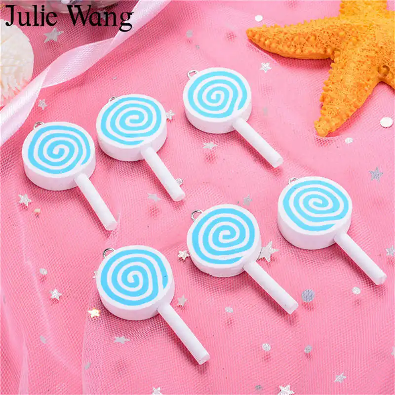 Julie Wang 10 шт. полимерные конфеты с крючком подвески для слайма фурнитура украшения
