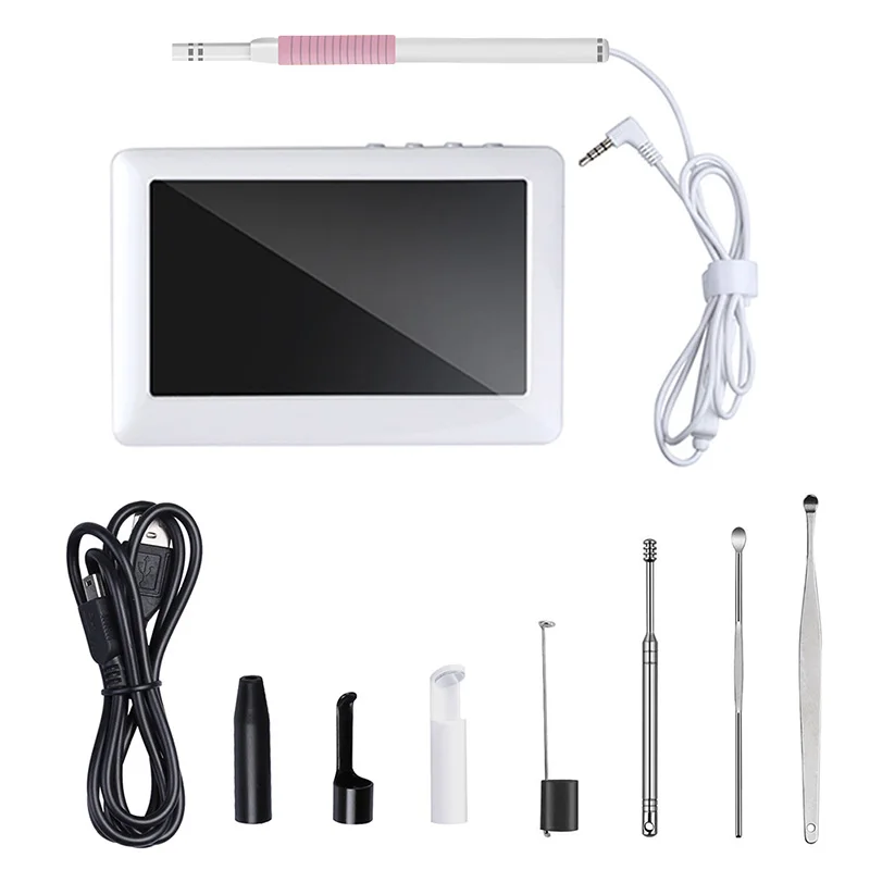 5.5mm Lens Ear Cleaning Endoscope 4.3 Inch HD Display Screen Visual Spoon Visible Tool with 6 LEDs | Красота и здоровье