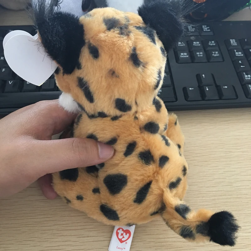 Ty Beanie Babies 15 см Ларри коричневая Рысь плюшевая обычная мягкая Набивная