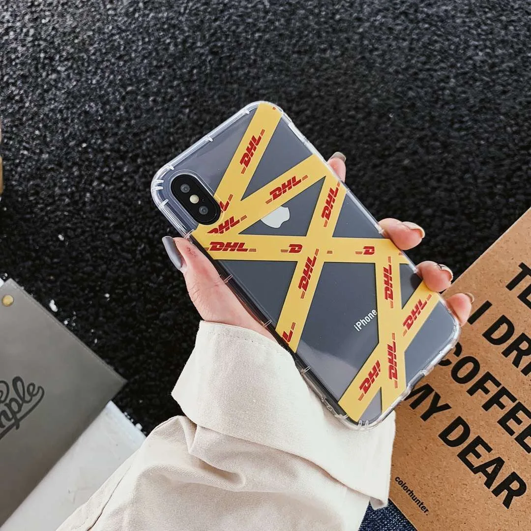 Роскошный дизайнерский прозрачный чехол с желтыми буквами для iphone XS 11 Pro MAX XR X 7 8 6 6S plus Модный Полосатый белый чехол для телефона kilifi Etu