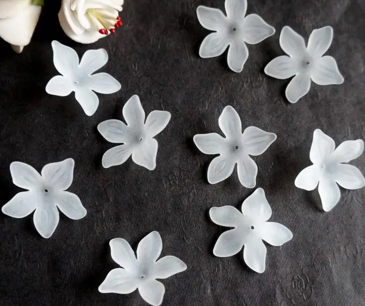 650 шт 29 мм красивый прозрачный акриловый цветок бусины с отверстием для волос