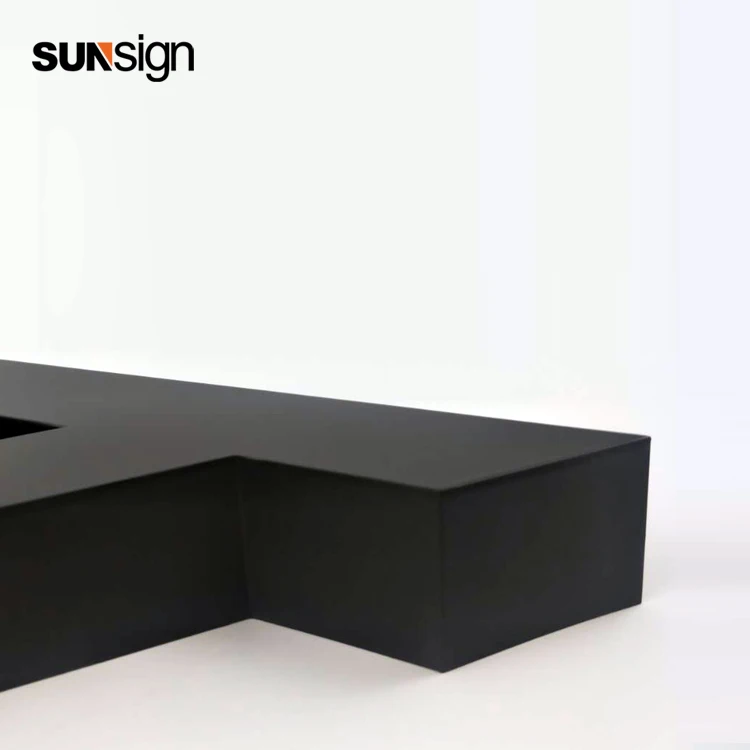 3D лазерная резка матовая черная нержавеющая сталь письмо бизнес