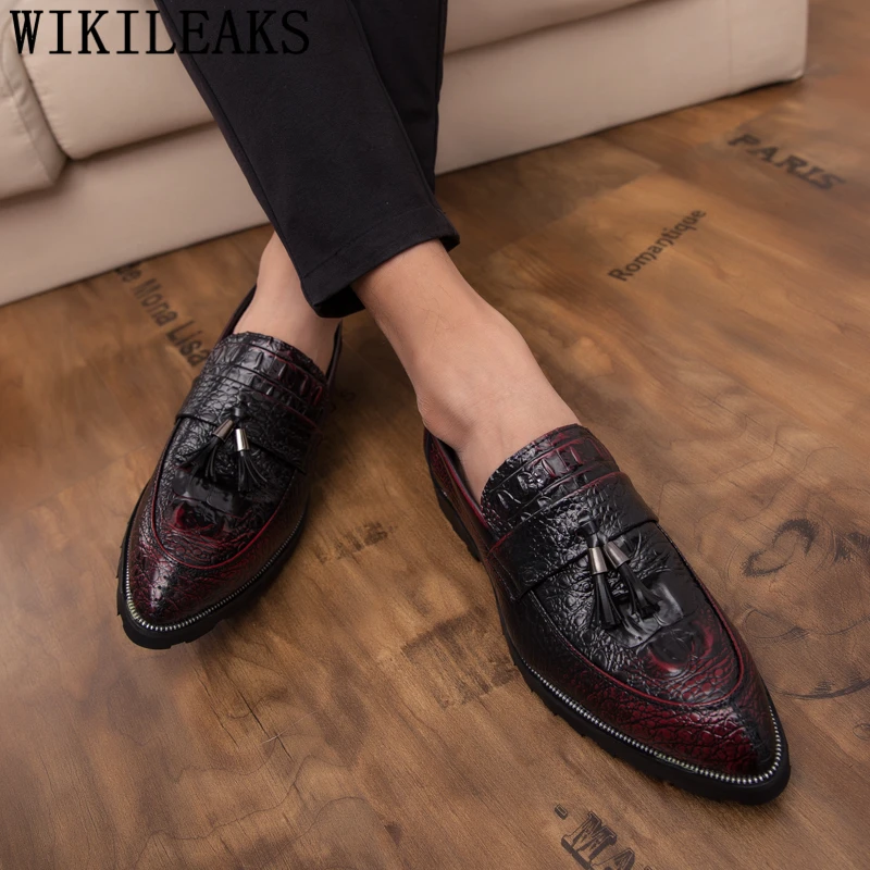 Туфли-крокодиловые мужские Классическая обувь для парикмахера офиса