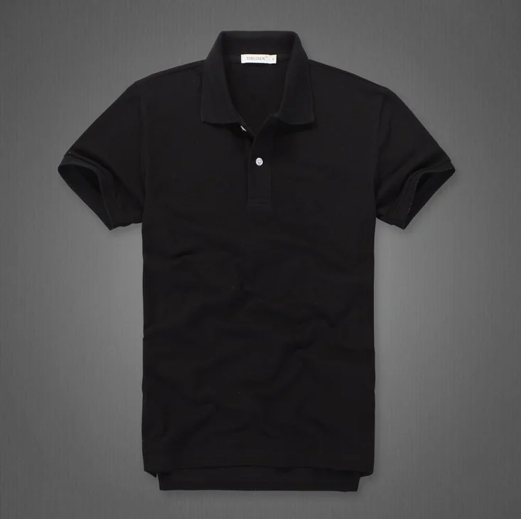 black polos Мужская рубашка поло, хлопковая Однотонная рубашка поло, высокое качество, мягкая и дышащая рубашка modis - Цвет: black polos