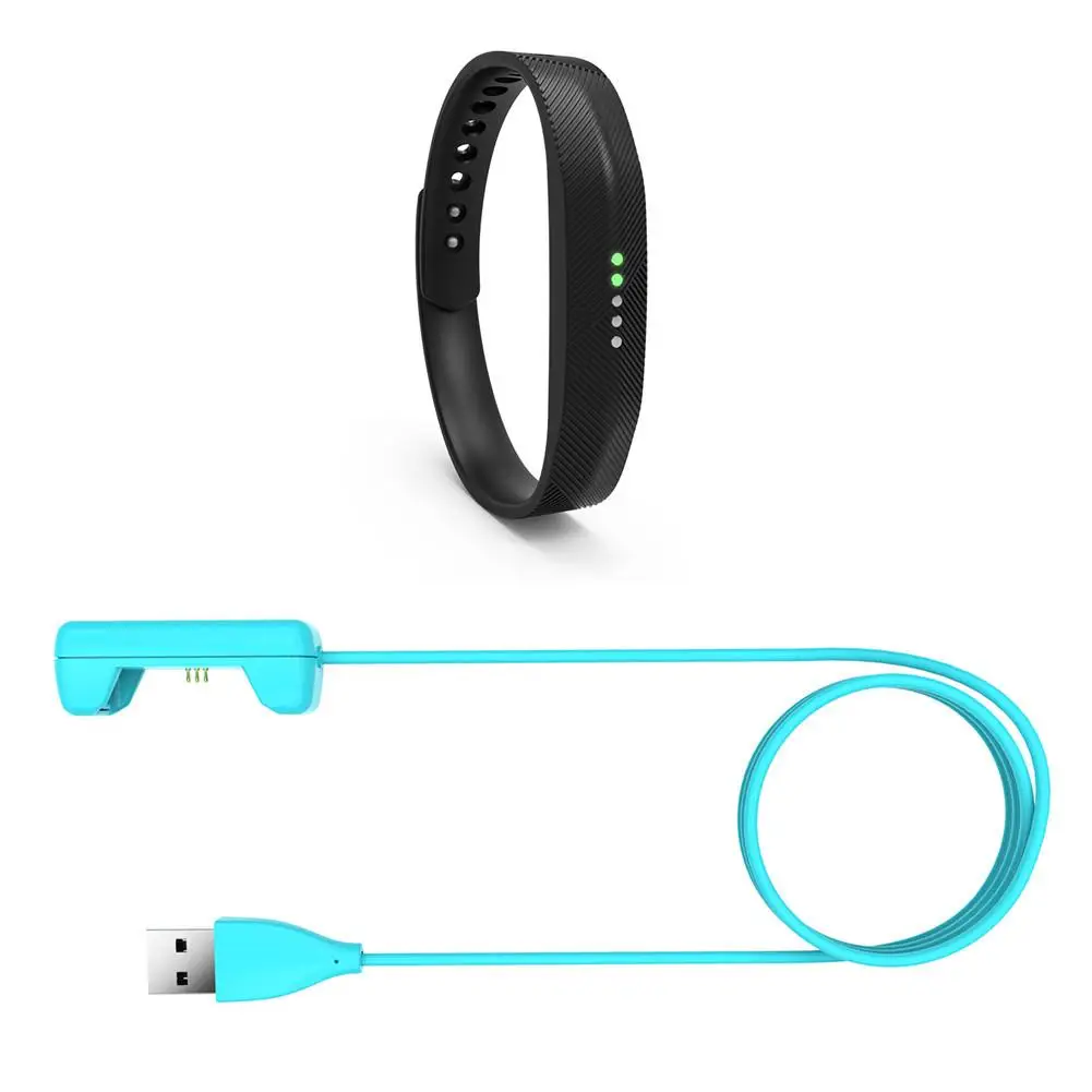 Sky Blue Замена USB док-станция с кабелем для зарядки адаптер для 15 см/1 м длина кабеля для Fitbit Flex 2 - Цвет: Sky Blue