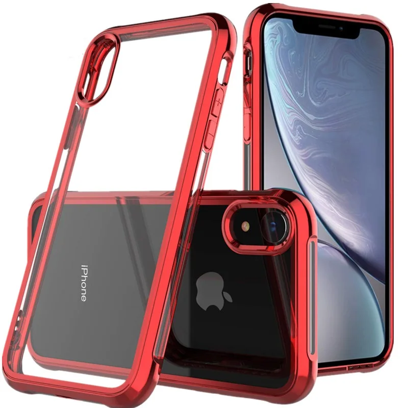 Роскошный прозрачный хромированный чехол для iPhone 7 8 мягкий из ТПУ с блестящим