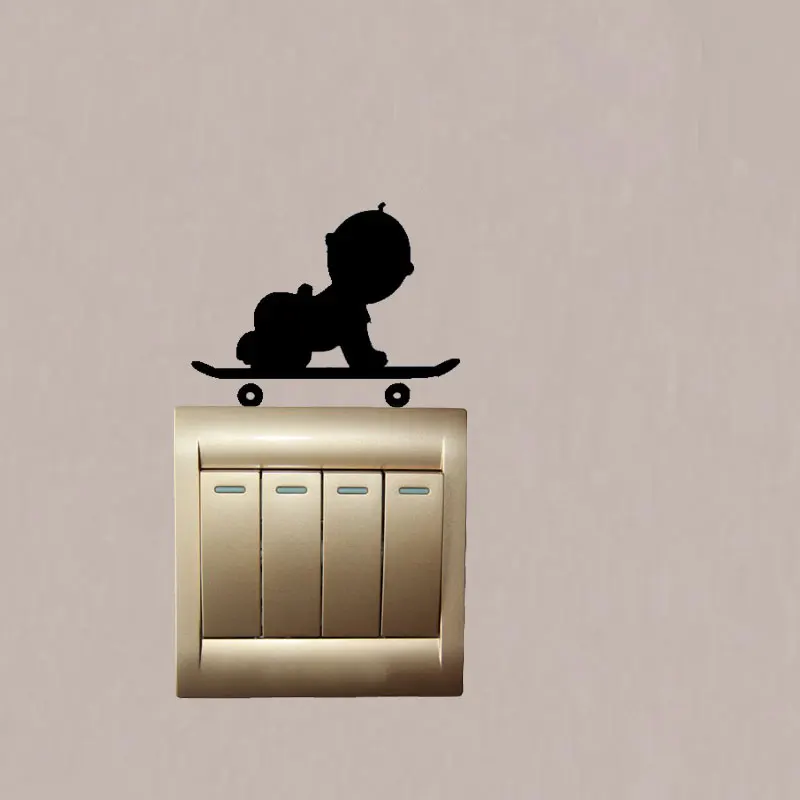 ILOKY Новый 3d наклейки на стену для детей номеров детские настенные со скейтбордом