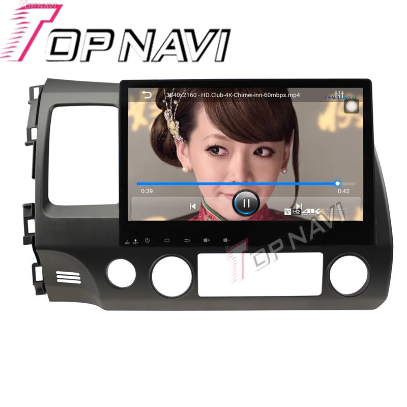 Topnavi 10 1 ''четырехъядерный Android 6 0 Автомобильный GPS навигатор для Honda Civic 2006 2007 2008