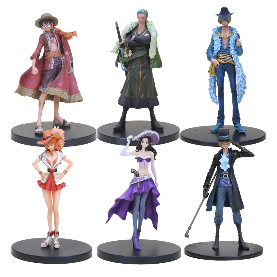 17 18 см аниме One Piece DXF Luffy Zoro Sanji Nami Nico Sabo The Grandline для мужчин и женщин 15 летие ПВХ