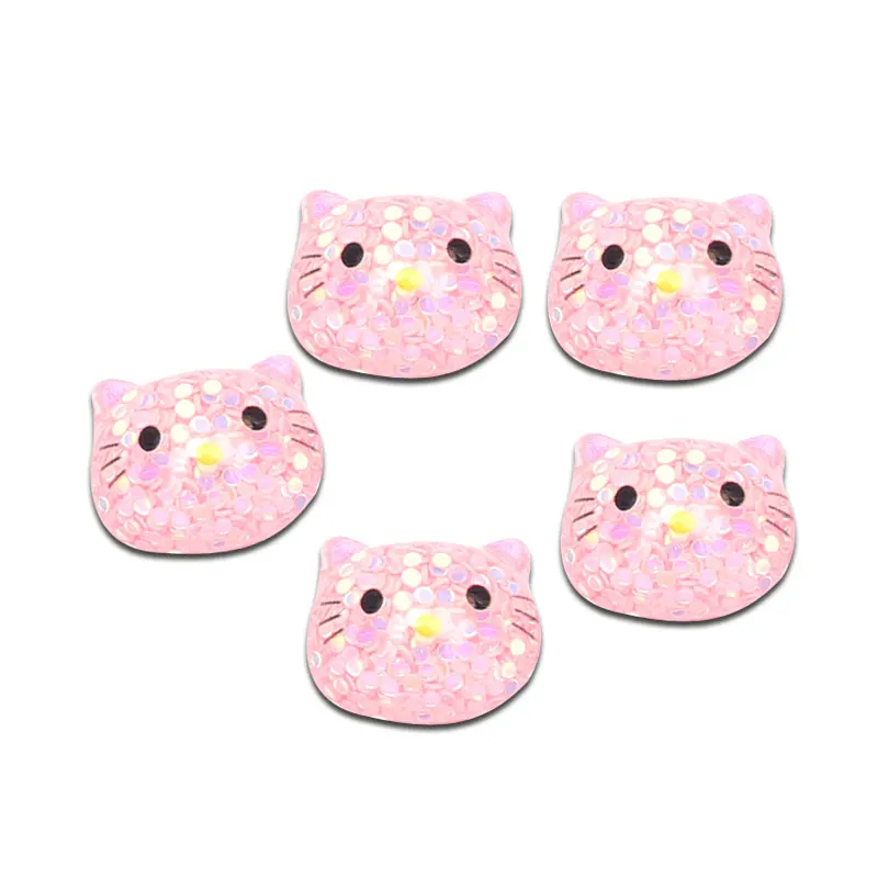 

16x14 мм разноцветные блестящие украшения в форме кота из смолы, украшения с плоским основанием, украшения из кабошона, скрапбукинг, DIY аксессу...