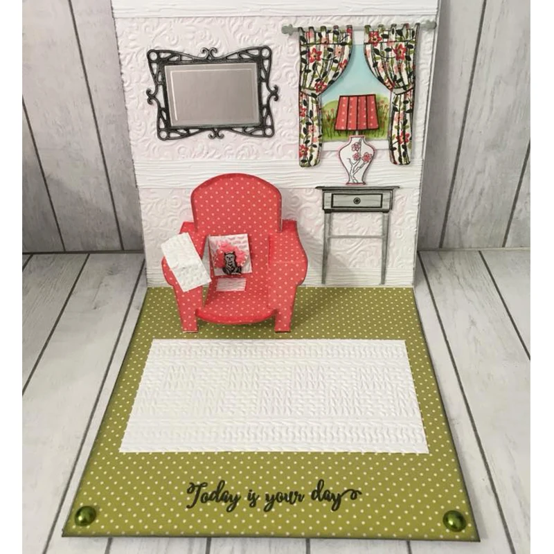 3D металлические режущие штампы для скрапбукинга спальни стула стола окна