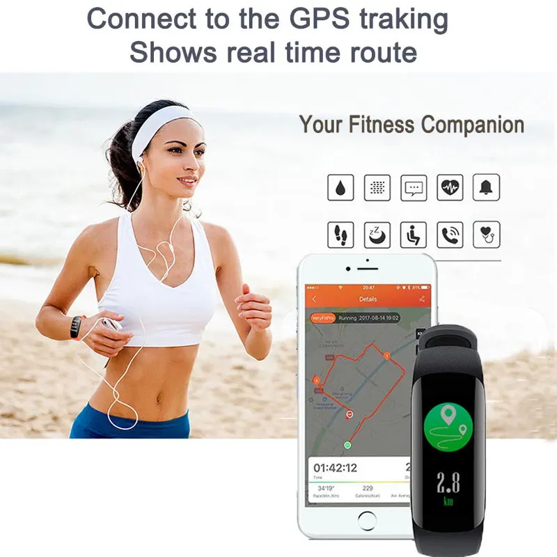 Смарт браслет Chycet Z17C с пульсометром Водонепроницаемый Фитнес Gps спортивные часы