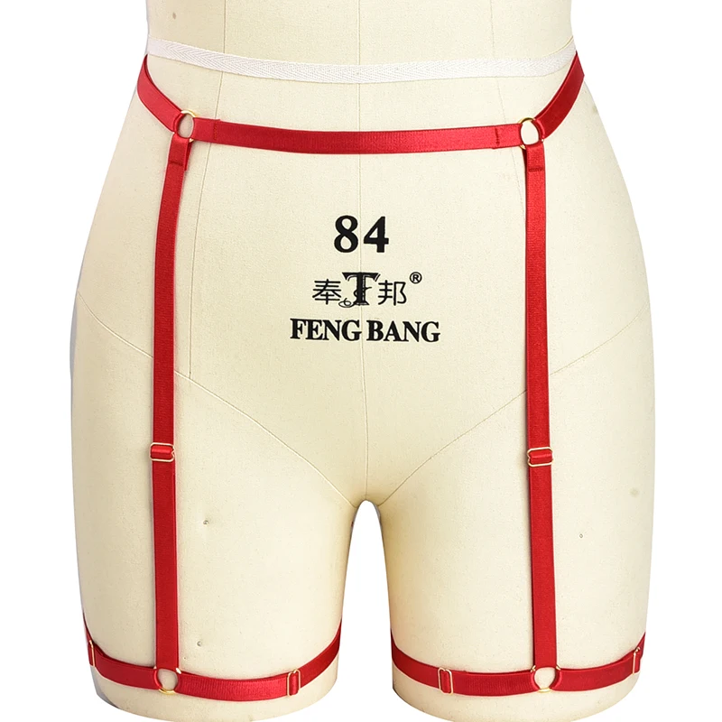 Готический Фетиш красное нижнее белье с высокой талией свадебный пояс для чулок