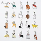 2 шт.лот DIY животное Подвески Браслет собак очарование такса бульдог самоед Чихуахуа металлический брелок на мешок подарков к лучший друг