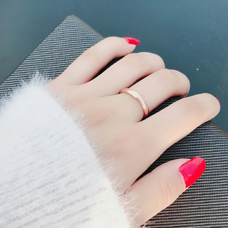 Женское кольцо из нержавеющей стали DOTIFI гладкое розового золота с