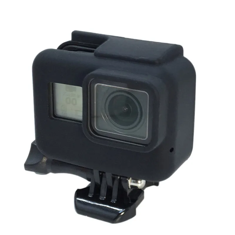 Силиконовый чехол-рамка для GoPro, защитный чехол с крышкой для объектива Go Pro Hero 7, черный, 6, 5, набор аксессуаров для экшн-камеры
