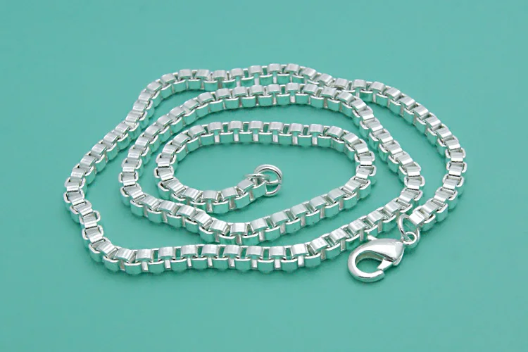 Silver pendant Classic really solid 925 sterling silver box chain necklace fashion men 6mm66cm .silver jewellery | Украшения и