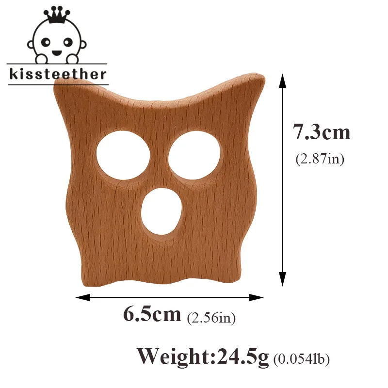 Baby Teether Wood Cat Shape Natrual Beech Wooden Owl Teething Toys Accessories Products Shower Gifts | Мать и ребенок
