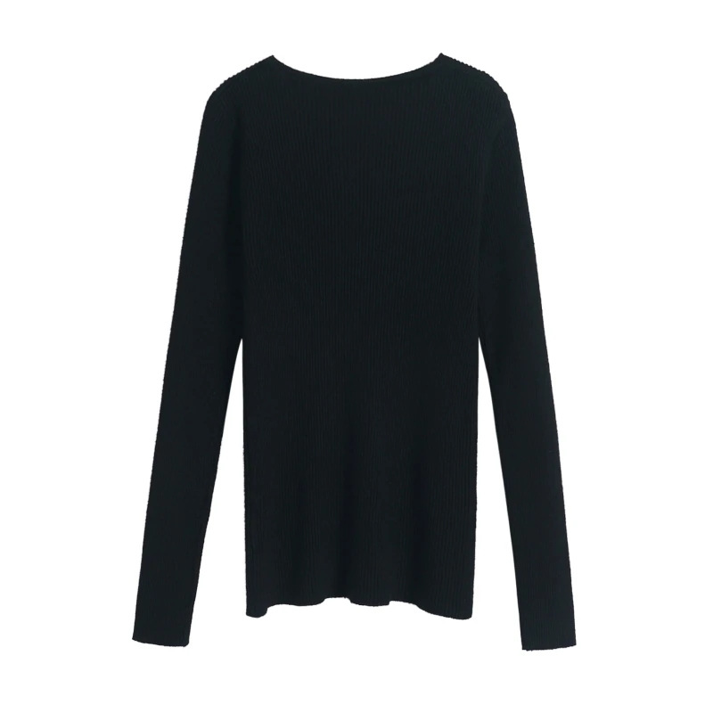 

17zq Elegant Office Ladies Slim Fit Sweater Korean Version Pullover Female Thin Top Ropa Mujer Invierno Camiseta Mujer S2203