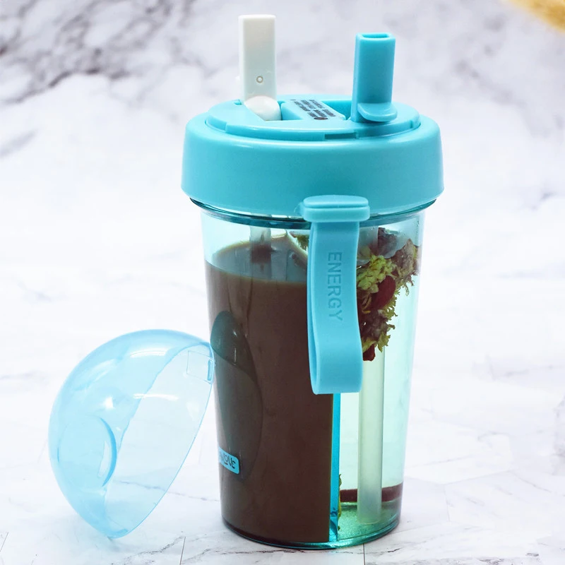 JOUDOO креативная парная соломенная чашка пластиковая бутылка для воды фитнеса