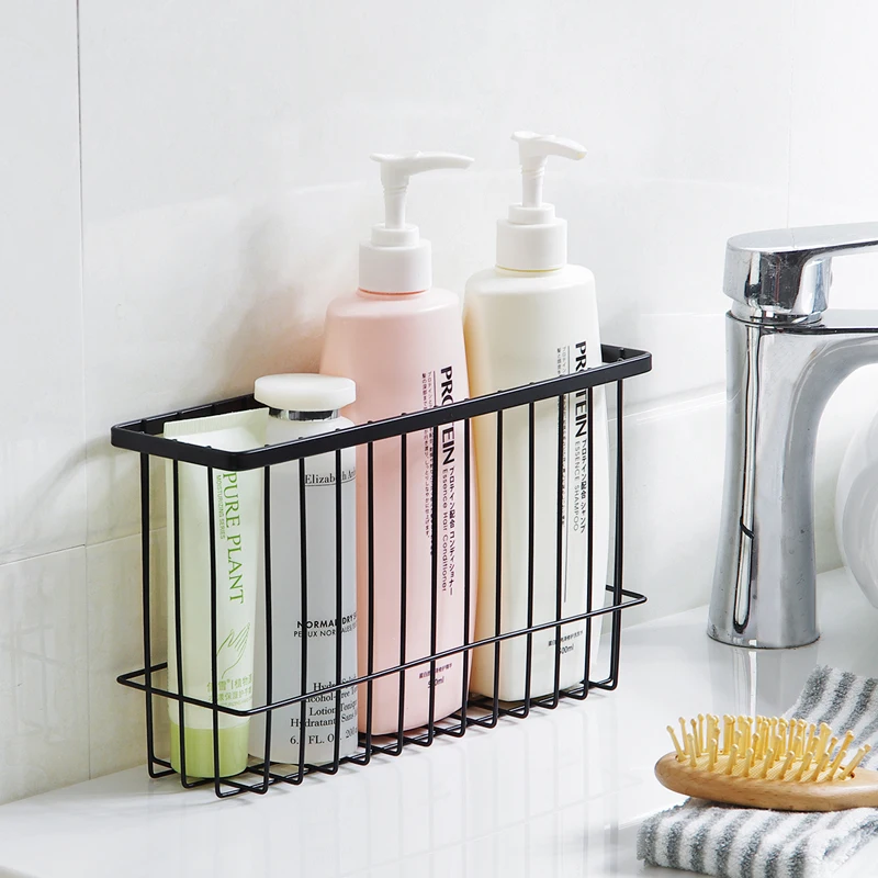 Simple Style Iron Storage Basket Organizer Home Rack For Bathroom Wall Shelf Kitchen Sundries | Дом и сад