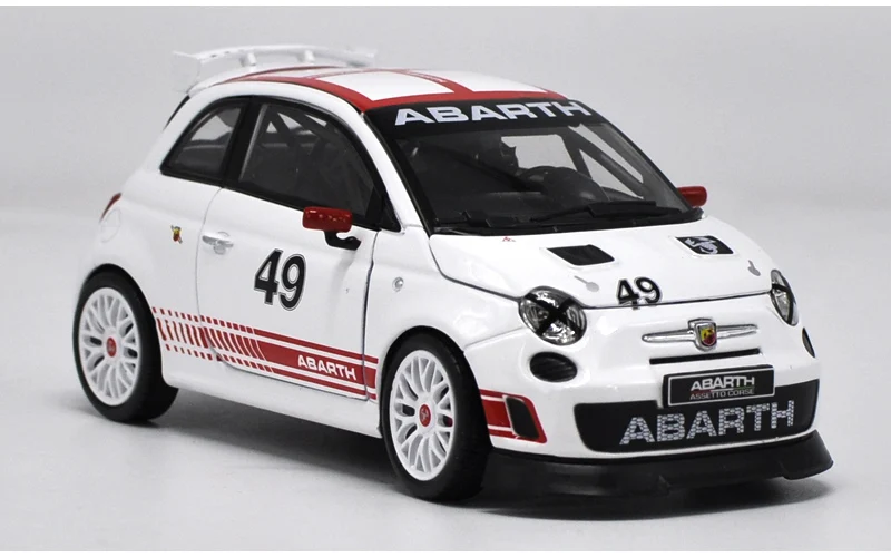 Оригинальная фабричная 1:24 FIAT 500 ABARTH 500 игрушечная машинка из сплава, игрушки для детей, литая модель автомобиля, подарок на день рождения