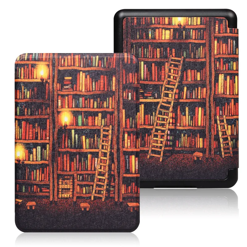 Для Kindle Paperwhite 4 Чехол 2018 из искусственной кожи Магнитная книга для Amazon Принт